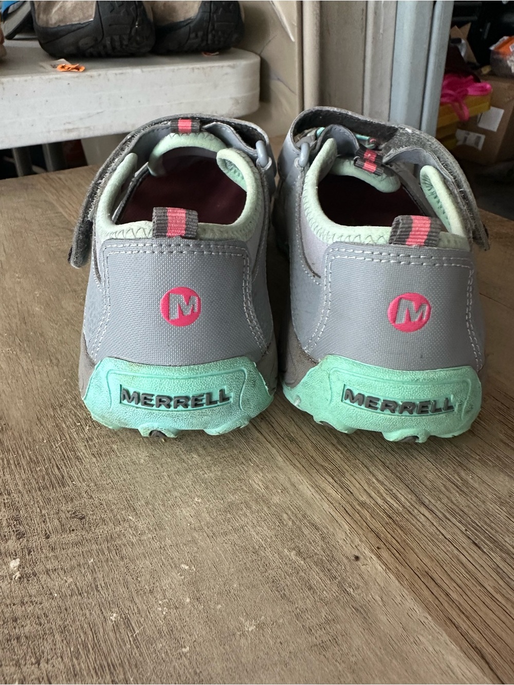 Merrell Kids Gray Teal Pink Closed-Toe Active Sandals - Picture 4 of 7